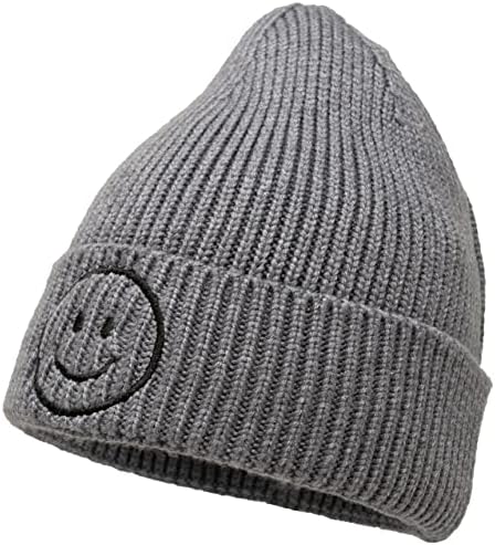 Funky Junque Baby Beanie Smiley Face Hat Winter Caps Caps Infantis Capinho de inverno quente para crianças de 0 a 12 meses