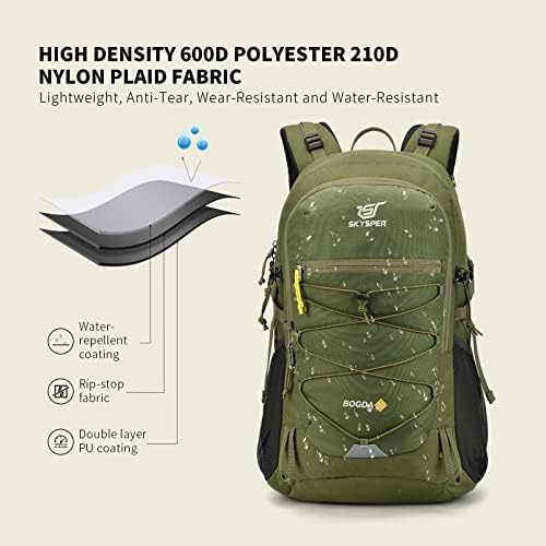 Skysper Hucking Backpack Travel Daypack - 35L Pacote leve de acampamento ao ar livre à prova d'água para homens Mulheres