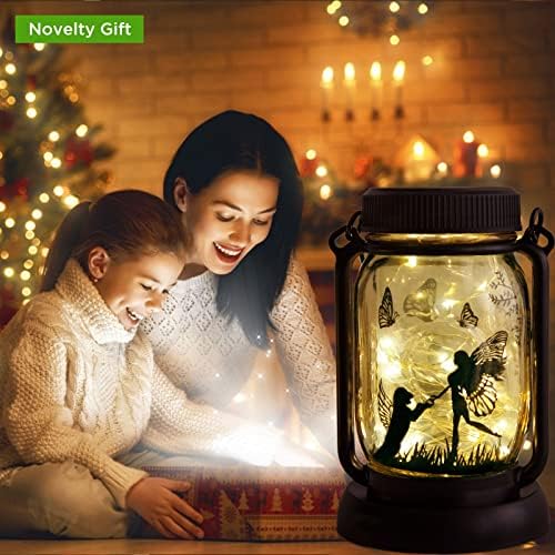 Fairy Dog Jar Light, Decoração ao ar livre, lanterna de fada solar, lanternas solares para pátio, decoração de jardim para externo, lanterna solar de fada ao ar livre, presente para mamãe, presente para vovó