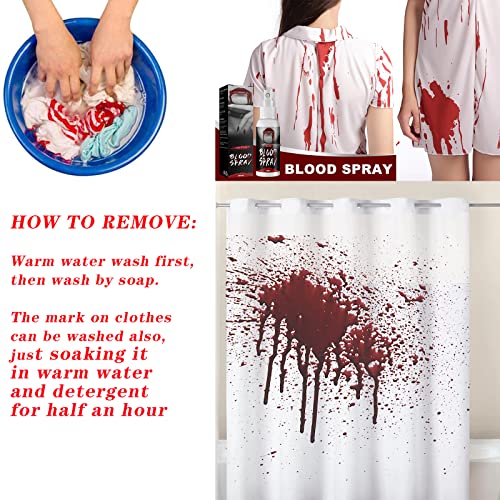 Blood Splatter 1,0 oz Spray de sangue falso 2 Pacote, sangue líquido de Halloween para cosplay, zumbi, vampiro e monstro sfx