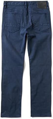 Roark Men Hwy 128 Straight Fit Broken Twill Jeans, design elegante de 5 bolsos, calça casual todos os dias