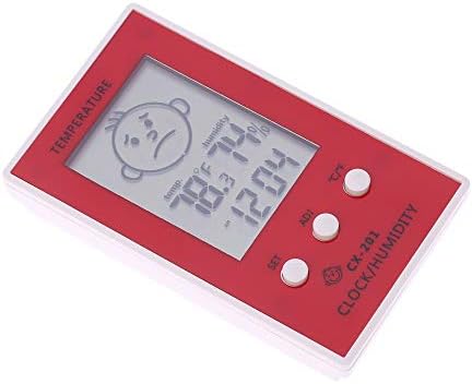 XJJZS Termômetro digital portátil Hygrômetro Relógio Testador de umidade Estação meteorológica ° C / ° F Visor de nível de conforto