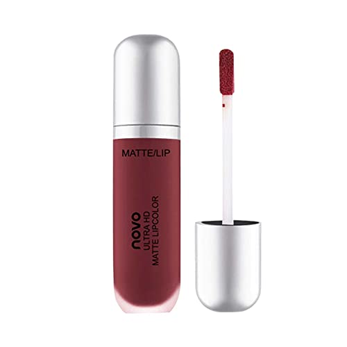 Batom de batom marrom rosa Lipstick Lipgloss Lip Gloss Stain Makeup Conjunto para Mulheres Red Deep Dark Red Original 24 horas