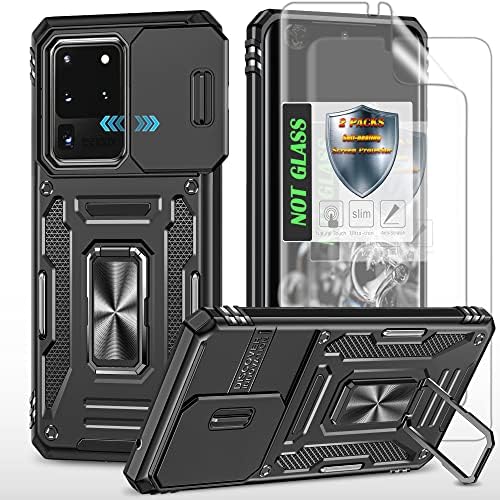Caso AyMecl para S20 Ultra 5G, Galaxy S20 Caixa Ultra 5G com capa de câmera deslizante e [2 pacotes] filme de auto-cicatriz