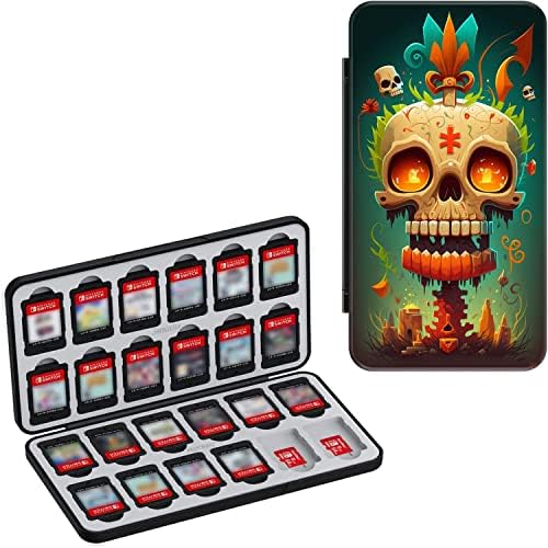 Caixa de cartão de jogo protetora para o Nintendo Switch com - 24 slots titular de cartas de jogo com o exterior colorido de
