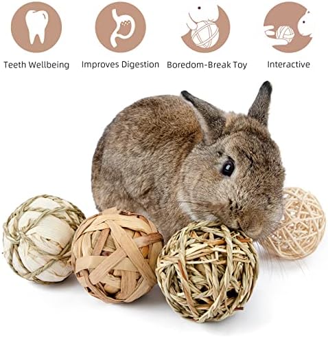 Niteangel Natural Chew Atividade Toys Fun Safe Hay Grass Bolas de estimação para chinchilla ratos de porco de chinchilla Ratos