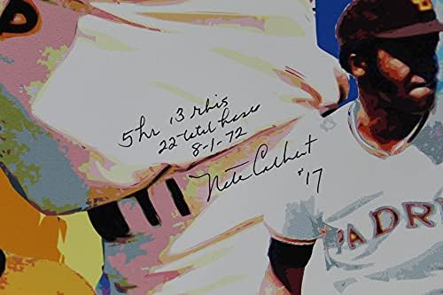 Nate Colbert assinou autografado 16x20 Poster Print San Diego Padres - Hologramas de correspondência de COA