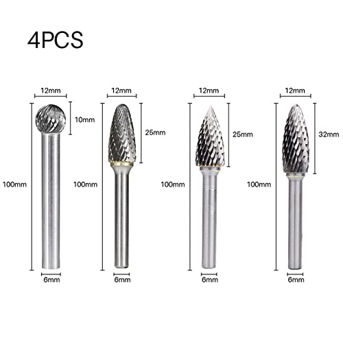 6mm de tungstênio haste de tungstênio rotary bits bit corte de corte rotativo para ferramentas de mão de metal d/f/g/h tipo 1pcs