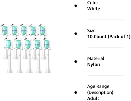 Cabeças de escova de dentes de reposição Weqnnm compatíveis com Philips Sonicare: 10 Pacote de escova elétrica profissional para Sonicare