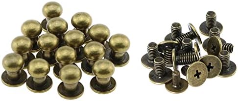 E-Out excelente 15pcs 8mm de bronze redondo botão de cabeça parafuso parafuso de parafuso parafuso de barca