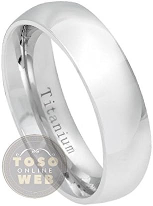 Ladie de 6mm de altura de casamento de titânio clássico de 6 mm de altura, anel de aniversário de conforto anel TI5362-