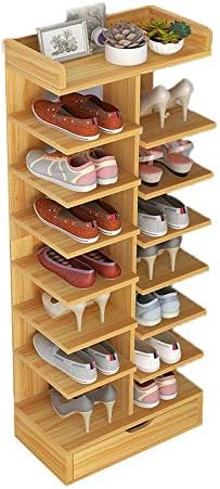 Whlmyh Rack de sapatos de estilo simples, gabinete de sapato de entrada de madeira de armazenamento de armazenamento 7 camadas