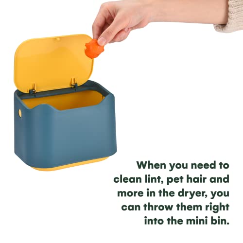 Lata de lixo da mini -mesa de Dawhud Direct com tampa - pequena bancada de lixo - minúscula cesta de resíduos para escritório, cômoda,