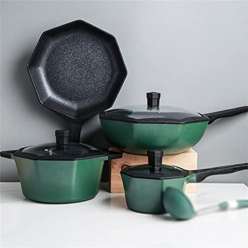 Conjunto de panela Octagonal Doulewware Definir anti-basting wok pan pan indução de fogão a gás fogão caçarola cozinha de panela