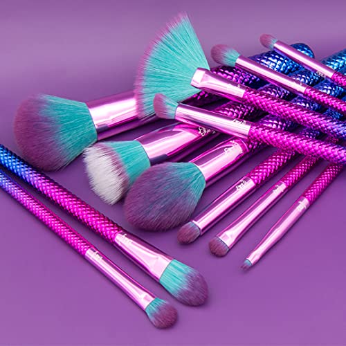 Moda Prismatic, 12 PC Signature Makeup Brush Set, inclui - pó, fundação, ventilador, smudger, vinco, detalhes e escovas de liner