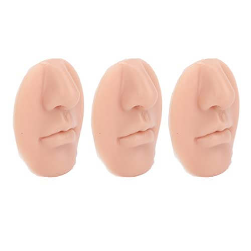 Modelo de nariz de silicone de 3pcs, nariz falso, peças de corpos de treino de perfuração, elástica elástica mole reutilizável