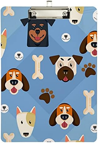 Plástico de cães de cães de cães de plástico 9 x12.5 clipboards de acrílico com clipe de baixo perfil A4 tamanho da