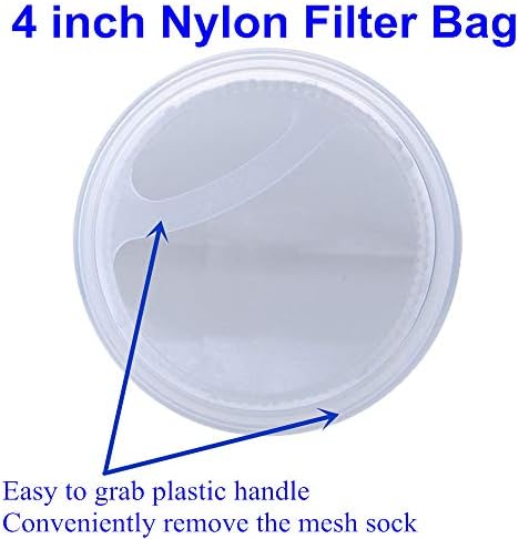 Honritone Nylon Mesh Filter Meias de 4 polegadas anel 50/100/200/300 mícron - por 15 polegadas de comprimento - sacos