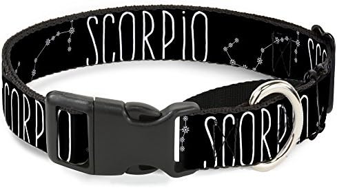 Buckle-Down MGC-W32662-WS Zodiac Scorpio/Constelação Black/White Martingale Dog Collar, pequeno