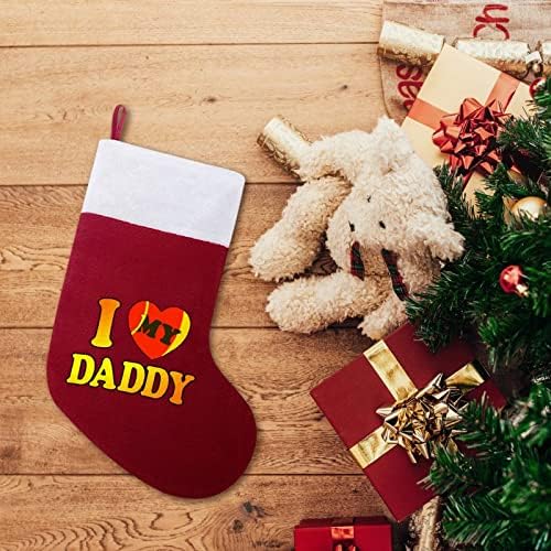 Eu amo meu pai personalizado meias de Natal em casa lareira de árvore de natal