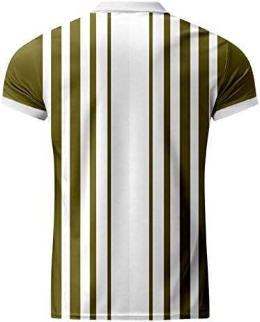 Camisas pólo de manga curta de dois tons de masculino 1/4 zip listras verticais esportes tênis de tênis de tênis, camisa