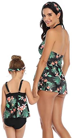 Purfeel Family Combating Swimsuith feminino Bathingsuit Girls Awear Mom e eu combinando roupas de banho de banho