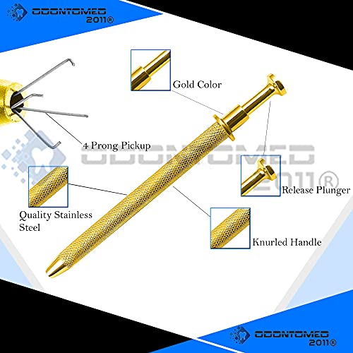 ODONTOMED2011 CONJUNTO DE 3 PERREGOS 4 PRONÇAS DE JEWER DO JEWER DO JOWET TOOL GOLD PLATED para Diamonds Gem Stones