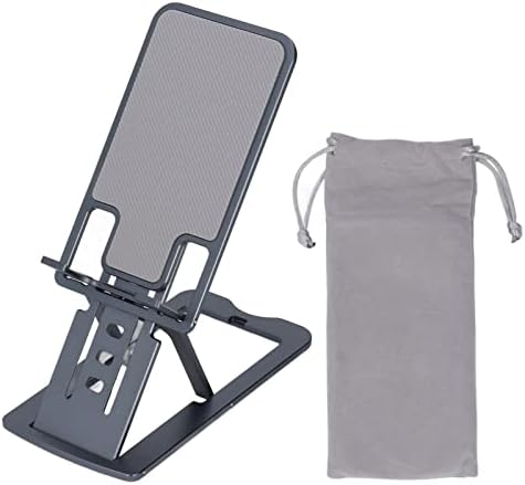 Jeanoko Tablet Solter, parafusos duplos portáteis dobráveis ​​Phone Stand 7 Ajustes de ângulo Silicone Aluminium Liga ergonômica