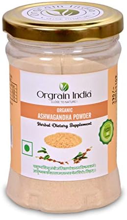 Orgrain India Certified Organic Ashwagandha Powder, 200g