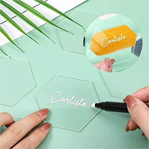 Cartões em branco pretyzoom cartões em branco acrílico cartões de lugar 20pcs de mesa acrílica clara Coloque sinais