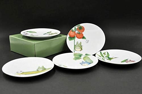 Noritake x Studio Ghibli vizinho Totoro 6,1 polegadas Diâmetro Placas de aperitivos Conjunto de 5 séries de vegetais