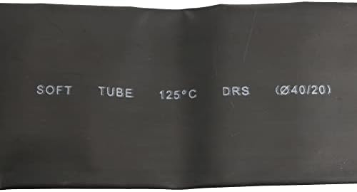 UXCELL S14100400AM3045 1 METRO 50mm DIA 82mm Razão de largura plana 2: 1 Tubo encolhido de encolhimento de calor preto