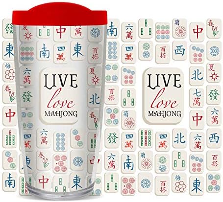 Amor ao vivo Mahjong 16 onça Térmica Tumbler de caneca de viagem com tampa vermelha