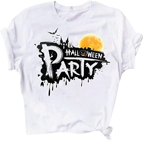 Mrgiinri Happy Halloween Camisetas para mulheres Cartilhas engraçadas tshirt