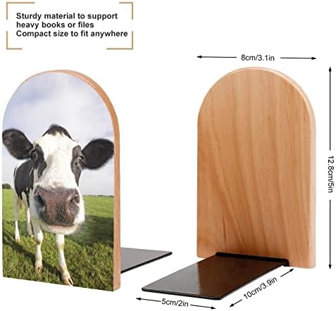 Livro termina a vaca Holstein em um livro de fios para prateleiras para realizar livros para livros pesados ​​não deslizam Stoppers
