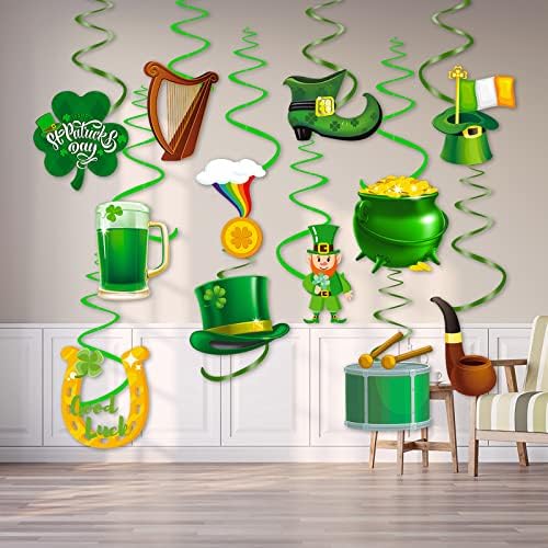 Decorações de festas irlandesas dbylxmn papel de festas verdes de ornamentos pendurados para mulheres, vestido de evento para