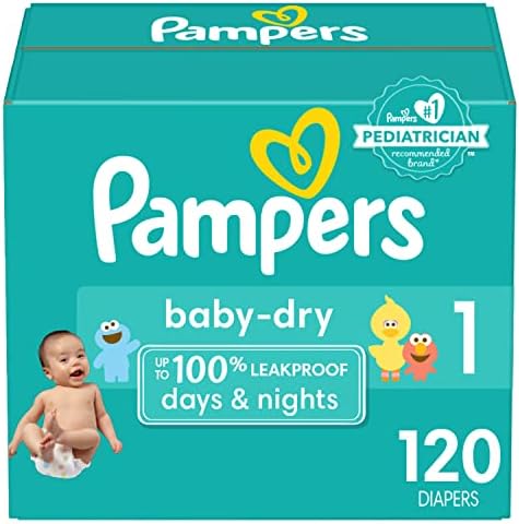 Pampers fraldas seco de bebê tamanho 1/recém -nascido 120 contagem