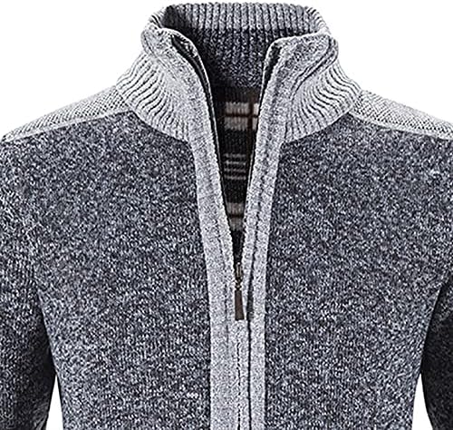 Bravetoshop Men's Cardigan Sweaters Full Zip Slim Fit Casual Sweater Jacket com bolsos