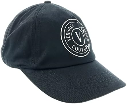 VERSACE Jeans Couture v Logipo Baseball Cap ajustável-One para homens preto/prata