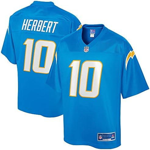 Justin Herbert Herbert em pó da NFL Pro Line Blue Los Angeles Chargers Jersey Jersey