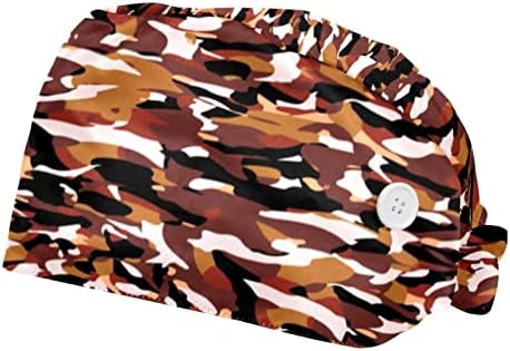 Chapéus de cabelo unissex Capt ajustável Cap 2 PCs Funcionando chapéus tampa de impressão com botão, camuflagem