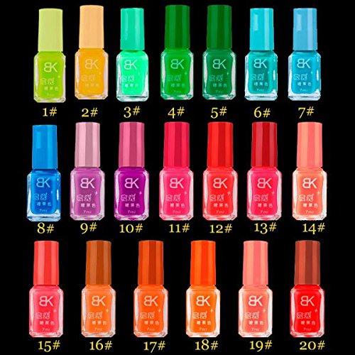 20 Colors Série de esmalte de gel luminoso de neon fluorescente para brilho em escuro 2019 Esmaltes permanentes de uv y nagellak