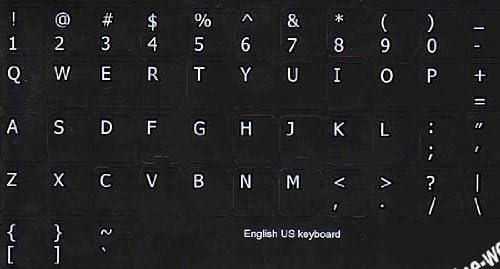 Inglesa nos ingleses não transparentes adesivos de teclado de fundo preto para laptops de computador desktop