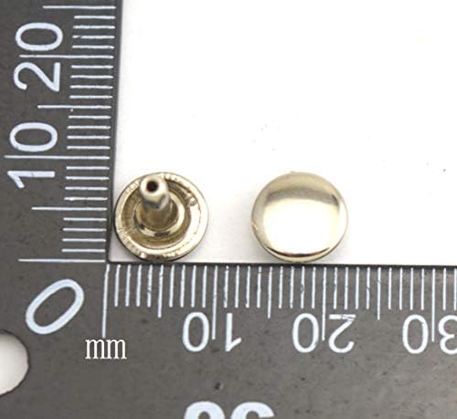 Wuuycoky Silvery Double Cap Ceather rebites tubulares de metal tampa 9mm e pacote de 10 mm de 60 conjuntos