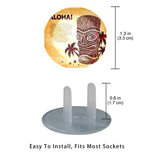 Tampas de plugue de saída 24 pacote, protetor de plugue Tiki vintage, plugues plásticos redondos de 2 pontos redondos para
