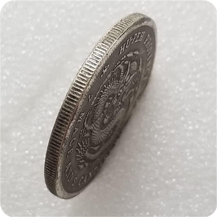 Artesanato antigo espessado daqing xuantong yuanbao guangdong sete dinheiro dois centavos em dólar de prata 0185