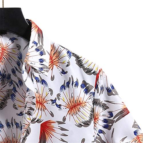 Camisas masculinas para o verão de manga curta camisa havaiana impressão tropical botão casual para baixo Aloha Camisa Tops