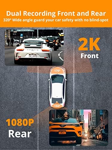 Dash Cam Front and Trast com Wi -Fi - Kingslim D2 Pro 4k Frente único/2k+1080p Frente e traseiro Doula