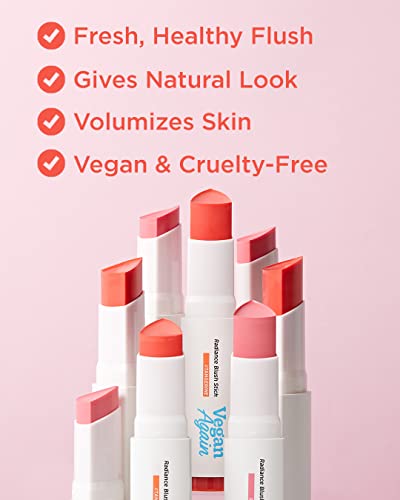 Toque em Sol vegan novamente Radiance blush stick berry, hidratando maquiagem multiuso grudam com colágeno vegano,