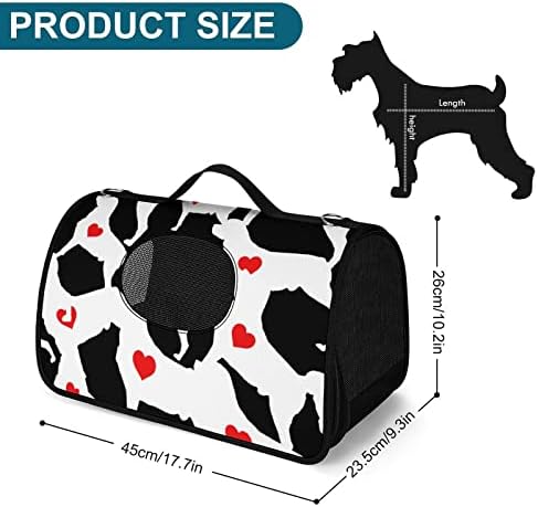 Rottweiler com uma bolsa de carrinho de animais de estimação de carrinhos de estimação carregando bolsa para viagens